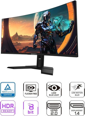 GIGABYTE GS34WQC - 34" VA Curved Gaming Monitor - WQHD 3440x1440-120Hz/OC 135Hz - 1ms MPRT - AMD FreeSync Premium - HDMI, DP - Black (GS34WQC US) in Saudi Arabia