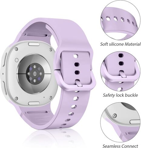 Sport Band for Samsung Galaxy Watch 8 Band 40mm 44mm/8 Classic 46mm Men Women,No Gap Soft Silicone Rubber Replacement Strap Waterproof Wristband for Samsung Galaxy Watch 8 Classic Bands 46 44 40 mm in Saudi Arabia