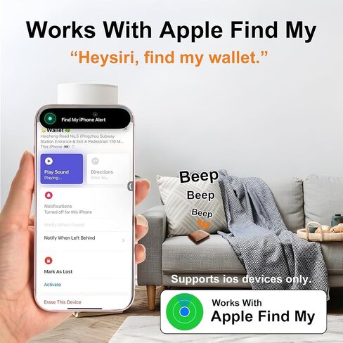 Wallet Tracker Card for Apple Find My(iOS Only), Wallet Finder Slim Smart Card Rechargeable Bluetooth Tracker for Luggage Tags Passport, Item Locator for Home Outdoor (Type A) in Saudi Arabia