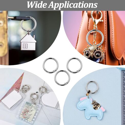 40 Pack 0.5 Inch Round Buckle Clips, Metal Spring O Rings Silver Carabiner Clips Keychain Snap Hook Zinc Alloy Keyring Buckle for Bag Purse Craft DIY in Saudi Arabia