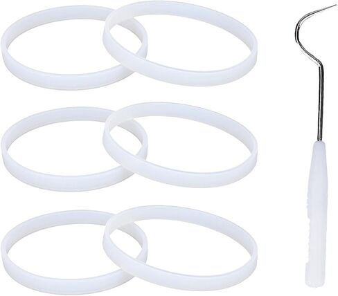 6pcs 3.94 بوصة حشيات حلقة ختم المطاط + 1 خطاف لخلاط Nutri Ninja ، استبدال السيليكون O-Ring لـ Ninja Auto-iq Pro Extractor CT680 BL456-30 BL480 BL681A BL682 BL640 in Saudi Arabia