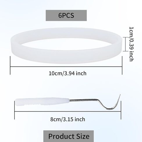 6pcs 3.94 بوصة حشيات حلقة ختم المطاط + 1 خطاف لخلاط Nutri Ninja ، استبدال السيليكون O-Ring لـ Ninja Auto-iq Pro Extractor CT680 BL456-30 BL480 BL681A BL682 BL640 in Saudi Arabia