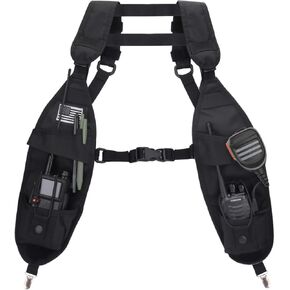 Radio Chest Harness Double Radio Shoulder Holster Chest Harness Vest Rig Strap Two Way Raido for Baofeng UV-5R AR-152 5RM BF-F8HP PRO K5PLUS UV32 DM 32 Walkie Talkie Rescue Essentials in Kuwait