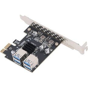 DENASH PCI E 1X إلى 4 USB 3.0 SLOT ADAPTER مع 4 منافذ لوحة محول PCIE RISER ، بطاقة توسيع 5GBPS PCI E للفوز ، الأنظمة in Kuwait