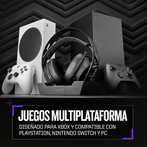 Rig 900 Max Dual Wireless Geaming Headset مع Bluetooth for Xbox و PlayStation و PC - قاعدة شحن متعددة الوظائف - بطارية تصل إلى 60 ساعة - صوت Dolby Atmos 3D (متجدد) in Saudi Arabia