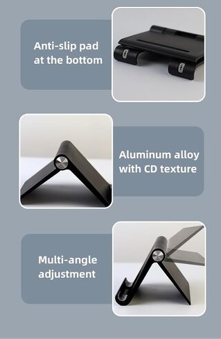 Tablet Stand Holder, Adjustable Foldable Cell Phone Stand Compatible for Most iPad and Smartphones Home Office Accessorie in Saudi Arabia