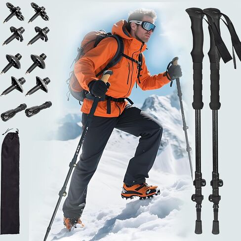 Carbon Fiber Trekking Poles,Lightweight Walking Stick,Collapsible 2pcs Hiking Poles with EVA Grip for Hiking,Trekking,Backpacking,Walking,Camping,Travel in Saudi Arabia