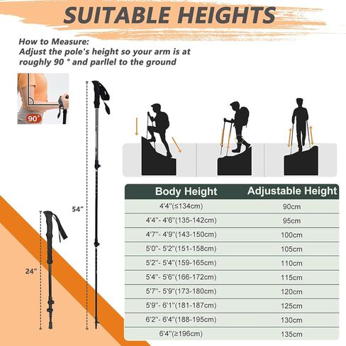 Carbon Fiber Trekking Poles,Lightweight Walking Stick,Collapsible 2pcs Hiking Poles with EVA Grip for Hiking,Trekking,Backpacking,Walking,Camping,Travel in Saudi Arabia