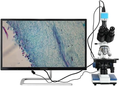 Microscope Kit 40x-2500x 4K المجهر البيولوجي مركب Mechanical XY 3D لمحولات العدسات المجهر المختبر العلوم التعليمية (مجموعة مناظير) in Saudi Arabia