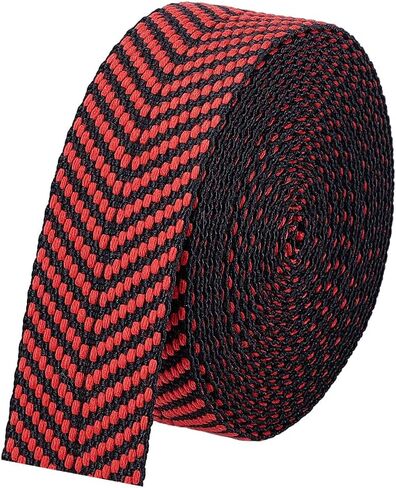 Benecreat 5.47 ياردة Bolycotton Webbing ، حزام جاكار مع حزام مسطح من نمط V لمقابض أكياس الحزام in Saudi Arabia