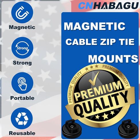 Magnet Zip Tie Mount zip zip Mount Mount 25 رطلاً قويًا متعدد الأسلاك متعدد الأغراض إدارة مقاطع سلك Mount in Kuwait