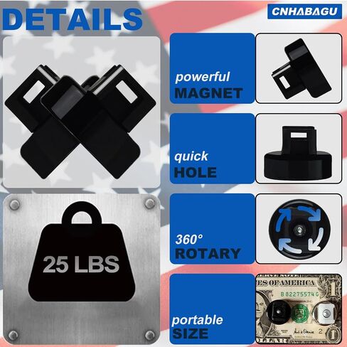 Magnet Zip Tie Mount zip zip Mount Mount 25 رطلاً قويًا متعدد الأسلاك متعدد الأغراض إدارة مقاطع سلك Mount in Kuwait