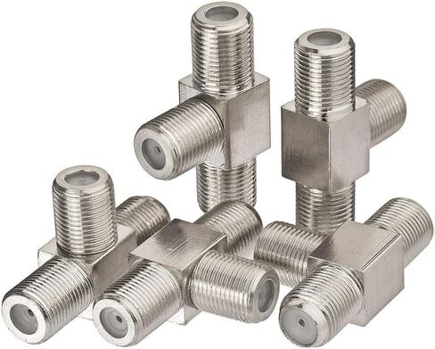 wlaniot F Type Splitter 3 Way Connector F Male to Dual F Female Coaxial Connector Adapter for TV Video VCR Antenna TV Cable Satellite Tuner Antenna 2pcs in Saudi Arabia