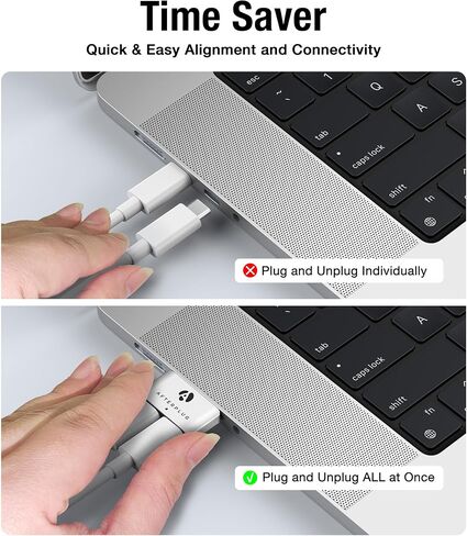 موسع USB - C المزدوج لـ MacBook مع CASE ، محول ممر ثنائي الموانئين لـ Thunderbolt 5/4/3 و USB4 - 240W PD ، 8K فيديو ، بيانات 80 جيجابت في الثانية - منتصف الليل in Kuwait