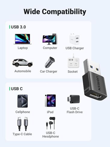 Ugreen USB إلى USB C Adapter 3Pack+ USB C/A قارئ بطاقة SD in Saudi Arabia