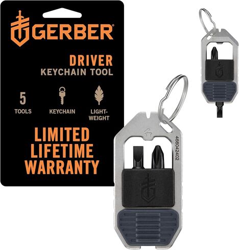سلسلة مفاتيح سائق Gerber Gear Multitool 5-in-1 ، ومقاطع إلى الجيب أو سلسلة المفاتيح مع شريط pry و phillips وقطع مفك البراغي المسطحة ، وفتحة الزجاجة ، و EDC Lightweigh in Kuwait