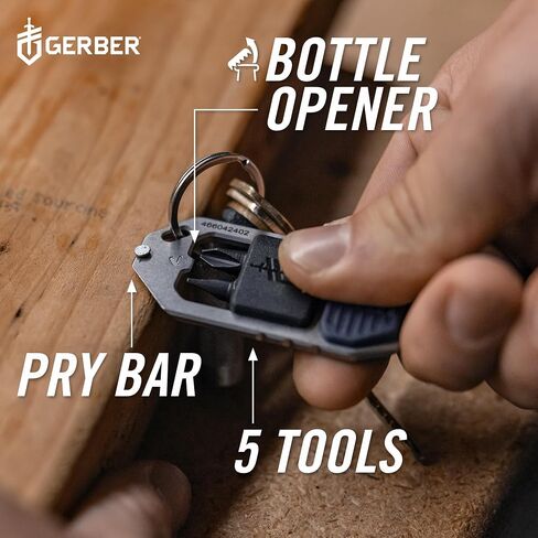 سلسلة مفاتيح سائق Gerber Gear Multitool 5-in-1 ، ومقاطع إلى الجيب أو سلسلة المفاتيح مع شريط pry و phillips وقطع مفك البراغي المسطحة ، وفتحة الزجاجة ، و EDC Lightweigh in Kuwait