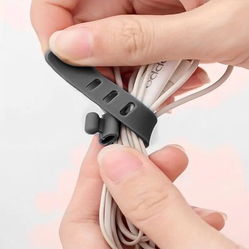 10pcs علاقات كابل السيليكون ، منظمي الأسلاك القابلة لإعادة الاستخدام للحبال ، مرنة الشاحن القابلة للتعديل حزام التعادل cables cables cables للمنزل والمكتب والسفر (أسود) in Kuwait