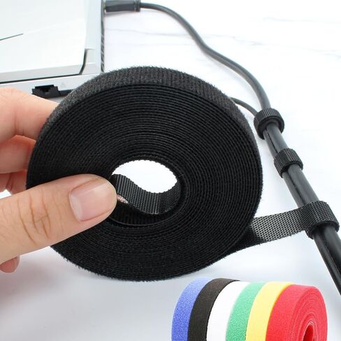Fastening Cable Ties Straps Reusable Cord Organizer Keeper Holder for Earbud Headphones Phones Electronics Electrical Computer PC Wire wrap Management(12x500mm-BLACK) in Saudi Arabia
