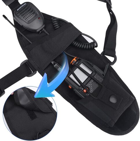 Radio Chest Harness Double Radio Shoulder Holster Chest Harness Vest Rig Strap Two Way Raido for Baofeng UV-5R AR-152 5RM BF-F8HP PRO K5PLUS UV32 DM 32 Walkie Talkie Rescue Essentials in Kuwait