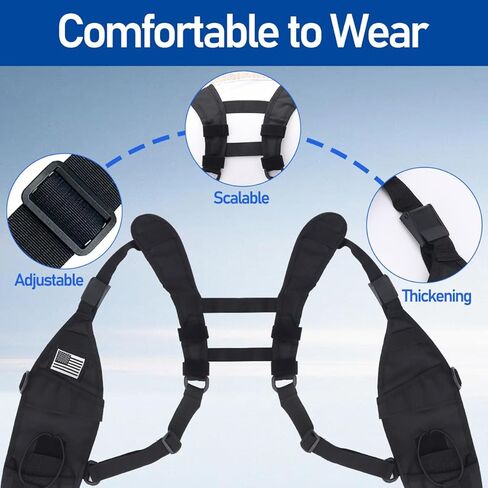 Radio Chest Harness Double Radio Shoulder Holster Chest Harness Vest Rig Strap Two Way Raido for Baofeng UV-5R AR-152 5RM BF-F8HP PRO K5PLUS UV32 DM 32 Walkie Talkie Rescue Essentials in Kuwait