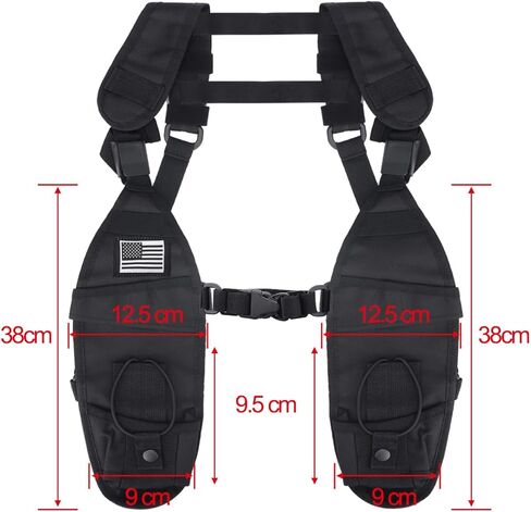 Radio Chest Harness Double Radio Shoulder Holster Chest Harness Vest Rig Strap Two Way Raido for Baofeng UV-5R AR-152 5RM BF-F8HP PRO K5PLUS UV32 DM 32 Walkie Talkie Rescue Essentials in Kuwait
