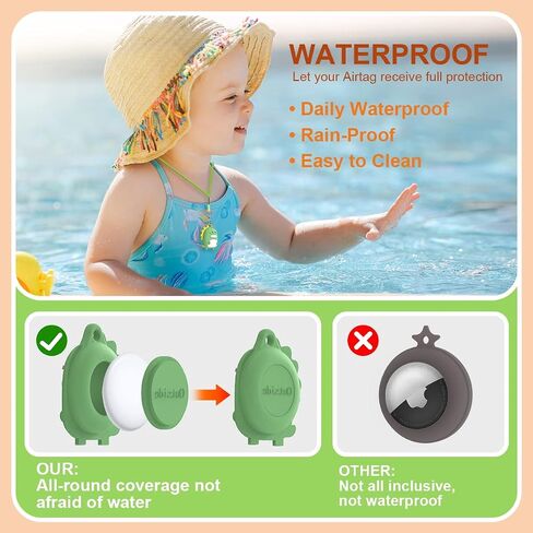 2Pack for Air Tag Bracelet & Airtag Necklace, Cute Wristband Air tag Holder Kids Hidden Soft Silicone AirTag Accessories Compatible with Apple AirTag for Child, Waterproof, Adjustable (Cow+Unicorn) in Kuwait