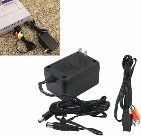 usonline911 سلك محول الطاقة الممتاز مع كابل AV لأنظمة Super Nintendo SNES in Saudi Arabia