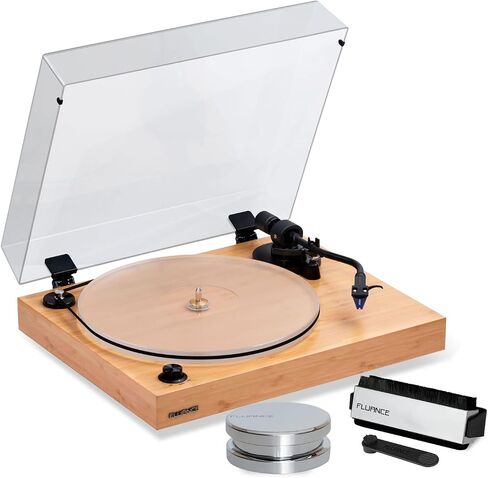Fluance RT85 Reference High Fidelity Vinyl Turntable Record Player with Ortofon 2M Blue Cartridge, Acrylic Platter, Record Weight, 3 in 1 Stylus and Record Cleaning Vinyl Accessory Kit in Saudi Arabia