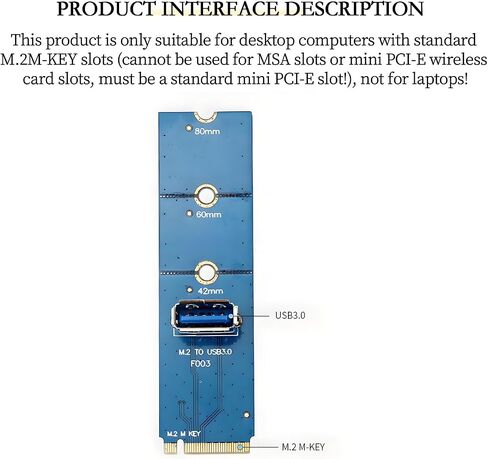 M.2 NGFF M-Key to USB3.0 Expansion Card 6Gb/s for Desktops 2230 2242 2260 2280 SSD in Saudi Arabia