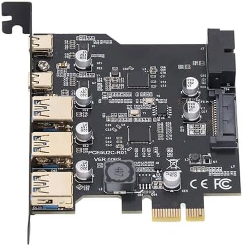 PCIe to USB 3.2 Gen 2 Card 20Gbps 5 Port PCI Express Expansion Card, Wide Compatibility for Easy Installation for Standard Desktops in Saudi Arabia
