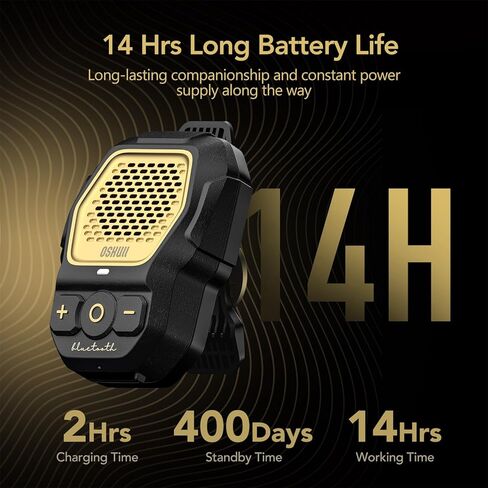 مكبر صوت بلوتوث يمكن ارتداؤه-مكبر صوت محمول لاسلكي على مقطع ، ومقاوم للميكروفون مقاوم للميكروفون IP56 ، ومضمّن للمكالمات الخالية من اليدين-تصميم خفيف للغاية وقائم بذاته مع مقطع أقوى 4x in Kuwait