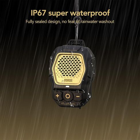 مكبر صوت بلوتوث يمكن ارتداؤه-مكبر صوت محمول لاسلكي على مقطع ، ومقاوم للميكروفون مقاوم للميكروفون IP56 ، ومضمّن للمكالمات الخالية من اليدين-تصميم خفيف للغاية وقائم بذاته مع مقطع أقوى 4x in Kuwait