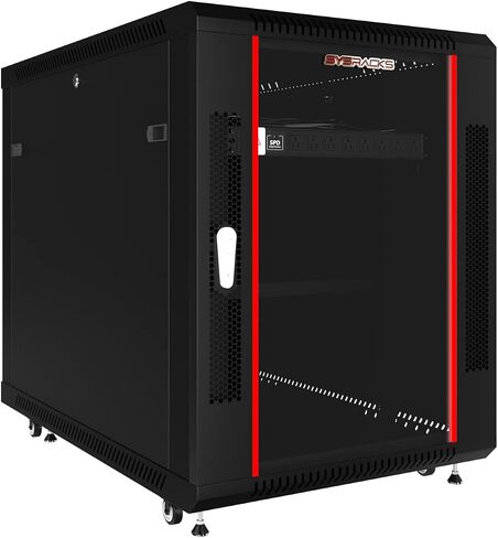 Sysracks 15U Server Rack Network 35 inch Deep Lockable Server Cabinet Rackmount on Casters with - POWERBAR - Shelf - Fan - Hardware - for Data - AV - Computer - Networking - PC Equipment in Saudi Arabia