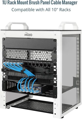 Tecmojo 2 Pack 0.5U Cable Management Brush Panel for 10" Server Rack, Rack Mount Cable Organizer for Network Cabinet, Black in Saudi Arabia