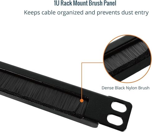 Tecmojo 2 Pack 0.5U Cable Management Brush Panel for 10" Server Rack, Rack Mount Cable Organizer for Network Cabinet, Black in Saudi Arabia