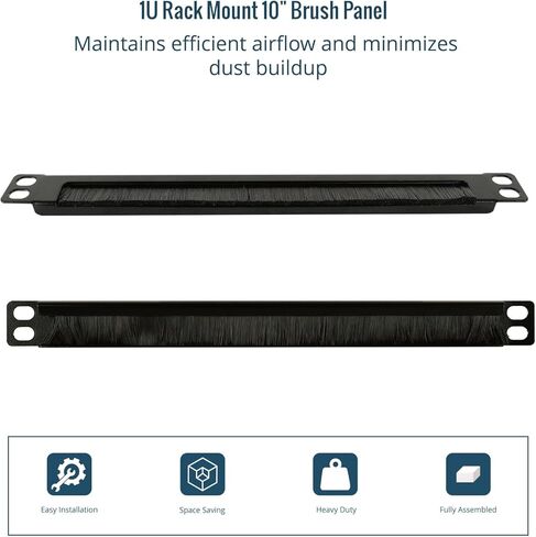 Tecmojo 2 Pack 0.5U Cable Management Brush Panel for 10" Server Rack, Rack Mount Cable Organizer for Network Cabinet, Black in Saudi Arabia
