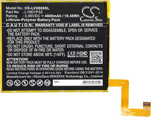 Cameron Sino Battery for Lenovo Tab M10 Plus ، TB-X606F PN: Lenovo L19D1P32 4800MAH / 18.48WH in Saudi Arabia