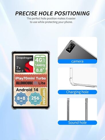 بالنسبة إلى Alldocube iPlay 70 Mini Ultra Tablet 8.8 Inch Android Case ، زاوية تغطية كاملة فائقة التغطية ، Bovugac Soft TPU Froofroof Hids Friends for Alldocube IPlay 70 Mini Ultra Case (Clear) in Kuwait
