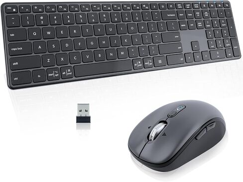 M9250 Wireless Keyboard Mouse Combo,Scissors Mechanism QWERTY Silent Wireless Bluetooth Keyboard and Ergonomic Mouse Set for Windows, iOS, Android, Computer Desktop PC Laptop iPad in Kuwait
