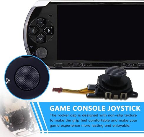 Replacement Controller Analog Thumbstick Joystick and Black Rocker Grip Cap for PSP 3000 Series in Saudi Arabia