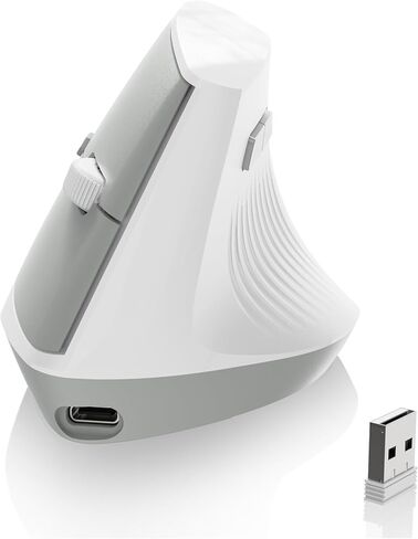 A.Jazz I300 Bluetooth و 2.4g الماوس اللاسلكي القابل لإعادة الشحن ، التصميم الرأسي المريح الفئران البصرية الماوس ، 800/1200/1600 نقطة في البوصة ، نقرات هادئة ، 84 جرام خفيفة الوزن للكمبيوتر المحمول ، سطح المكتب ، الكمبيوتر الشخصي ، Macbook (أسود) in Kuwait