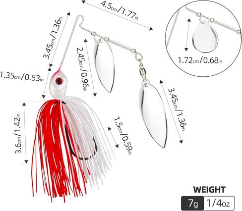 Double Blade Spinnerbaits，5 Pcs Fishing Lures Spinnerbait Kit Buzzbait Spinner Baits - Hard Metal Multicolor Spinnerbaits for Bass, Pike, Trout, Salmon Fishing in Saudi Arabia