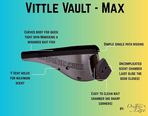 Vittle Vault Max-إغراء صيد سمك السلمون المقطوع مع حركة سريعة ، وتجويف الطعم السهل وتصميم الطعم الجرحى المنحني-ألوان واقعية ونيون وتوهج في الظلام in Kuwait