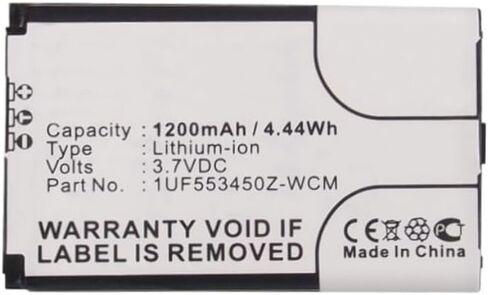 بطارية الكمبيوتر اللوحي الرقمي التآزر ، متوافقة مع جهاز الكمبيوتر اللوحي 1UF553450Z-WCM ، (LI-ION ، 3.7 فولت ، 1200 مللي أمبير في الساعة) سعة عالية للغاية ، بديل لبطارية WACOM 1UF553450Z-WCM in Saudi Arabia