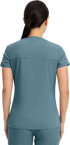 Med Couture Touch Women’s Chest Pocket Tuck in Top , size medium color Caribbean in Saudi Arabia