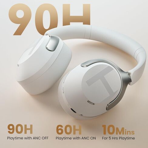 HAYLOU S40 Noise Cancelling Headphones Over Ear, 50dB Hybrid ANC with Multiple Modes, LDAC Hi-Res Wireless Audio, 90H Playtime, Custom EQ via App, Bluetooth 6.0 Multipoint Connect, 5 HD Mics Call in Saudi Arabia