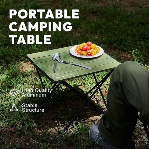 طاولة التخييم Mellowcamp ، طاولة الظهر القابلة للطي فائقة ، مثالية صغيرة مضغوطة للشاطئ ، المشي لمسافات طويلة ، التخييم ، النزهات (أخضر ، صغير) in Kuwait