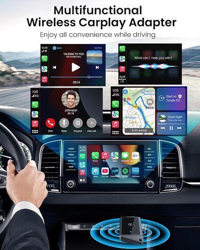 Wireless CarPlay Adapter for iPhone - Convert CarPlay Wired to Wireless, No Latency, Plug and Play, Compatible with iOS 10+ & OEM Wired CarPlay Cars in Saudi Arabia