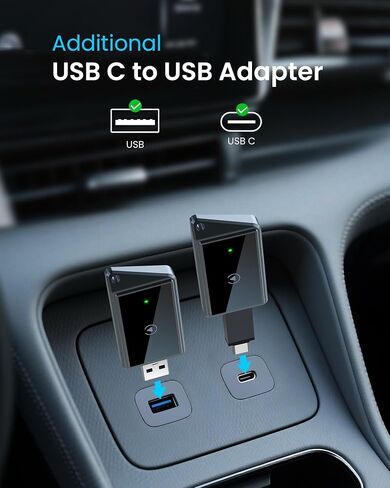 Wireless CarPlay Adapter for iPhone - Convert CarPlay Wired to Wireless, No Latency, Plug and Play, Compatible with iOS 10+ & OEM Wired CarPlay Cars in Saudi Arabia